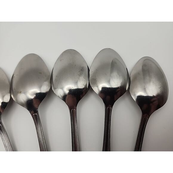 8 Wesley Forge WLF2 Place Oval Soup Spoon Stainless Steel Floral Art Deco 7 1/8" - Picture 10 of 10